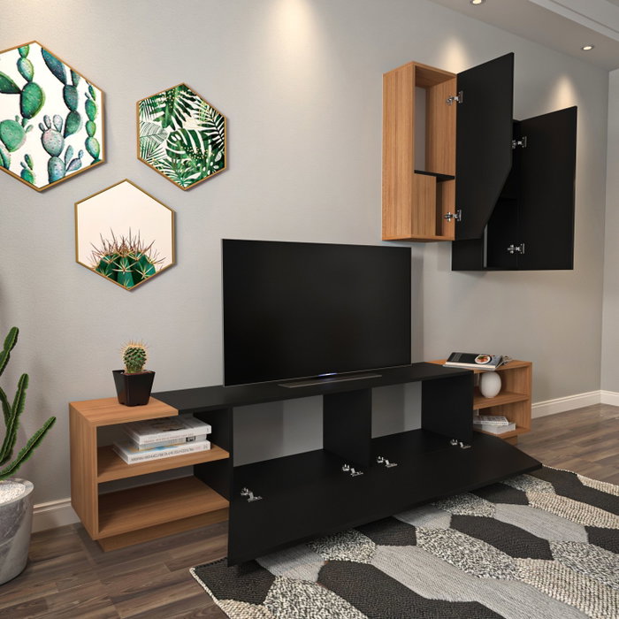 Hanah Home Zebra Negro y Teca
